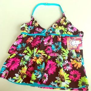 🆕🆕OP colorful flower bikini top!!🆕🆕
